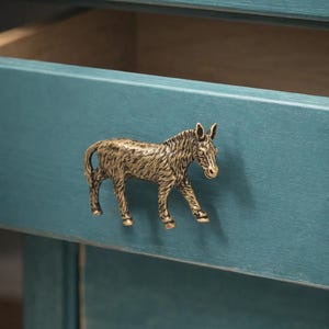 Diligent Donkey Brass Door Handle Hook, Handmade Animal Wall Hook, Rustic Farmhouse Decor, Entryway Key Holder, Housewarming Gift