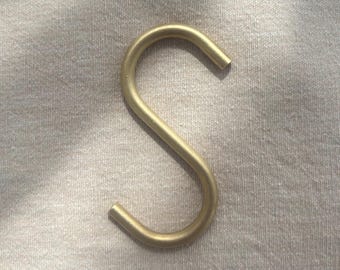 Solid Brass S Hooks – Heavy Duty, Living Finish, Handcrafted Set