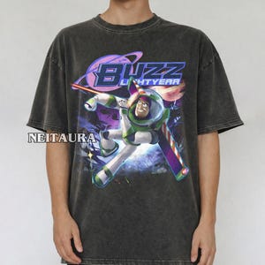 Vintage Buzz Lightyear Comfort Colors Shirt, Toy Story Space Ranger Tee image 1