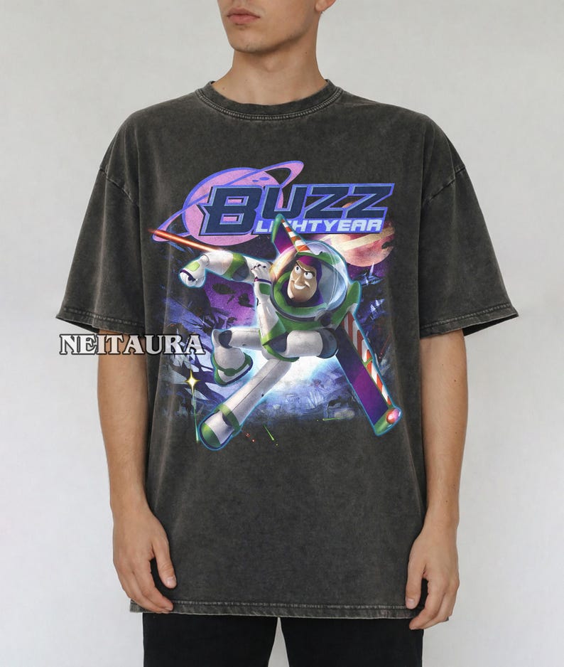 Vintage Buzz Lightyear Comfort Colors Shirt, Toy Story Space Ranger Tee image 1