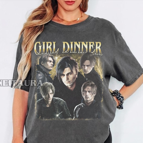 Girl Dinner Leon Kennedy Resident Evil Vintage Inspired Tee, Gamer Apparel