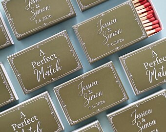 Personalized Matchboxes, A Perfect Match, Party Favor Keepsake