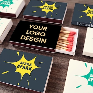 Custom Matchboxes with Your Logo, Personalized Party Favors, Bulk Event Gifts image 1