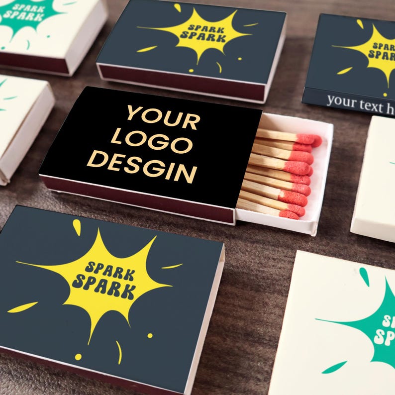 Custom Matchboxes with Your Logo, Personalized Party Favors, Bulk Event Gifts image 1