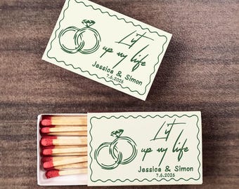 Custom Wedding Matchboxes, Lit Up My Life Matchbox, Personalized Party Favors