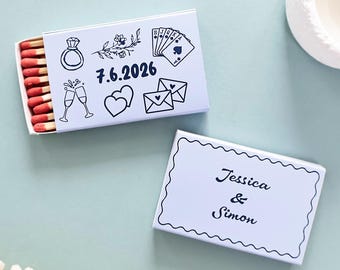 Personalized Wedding Matchboxes, Custom Cutout Matchboxes, Custom Reception Favors
