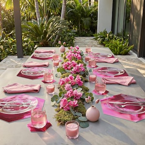 Placemats & Coasters (Set of 12) | Pink Veins