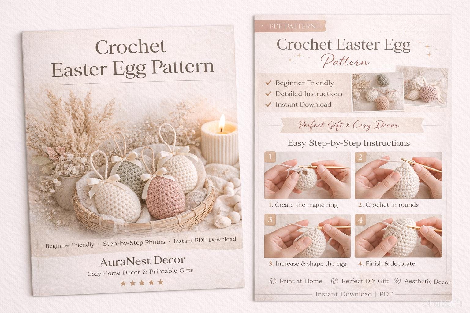Beginner Crochet Easter Egg Pattern | Amigurumi Decor (PDF Download) - Etsy