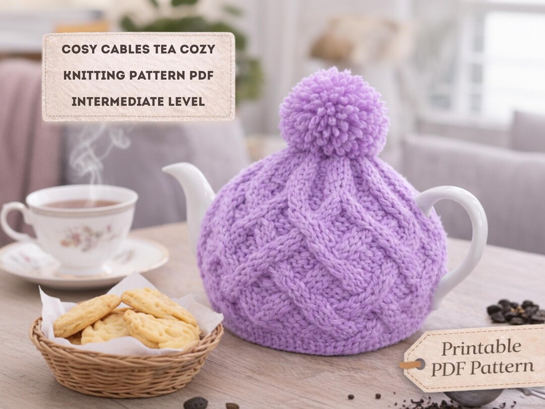 Diamond Pattern Texture Teapot Cable Knit Tea Cozy Pattern, Diamond Texture Teapot Cover (PDF Download ...