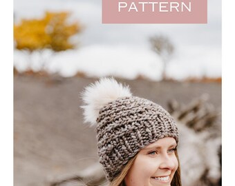 Women’s Knit Hat Pattern - Urban Wave Beanie - Easy Beanie Knitting Pattern for Winter - DIY Malabrigo Knit Hat Pattern