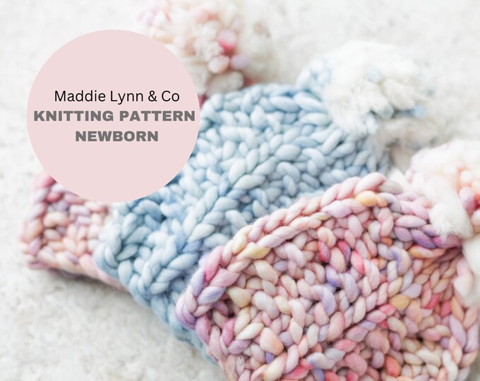 Newborn Baby Knit Hat Pattern - Easy Basket Beanie Knitting Pattern for ...
