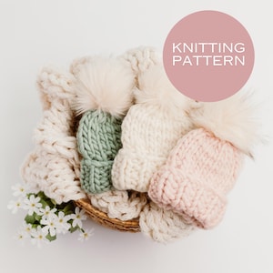 Neugeborenen Baby Strickmütze Muster - Einfache Cupcake Strickmütze Strickanleitung für Anfänger - DIY Baby Mütze Muster, Strickmütze Muster