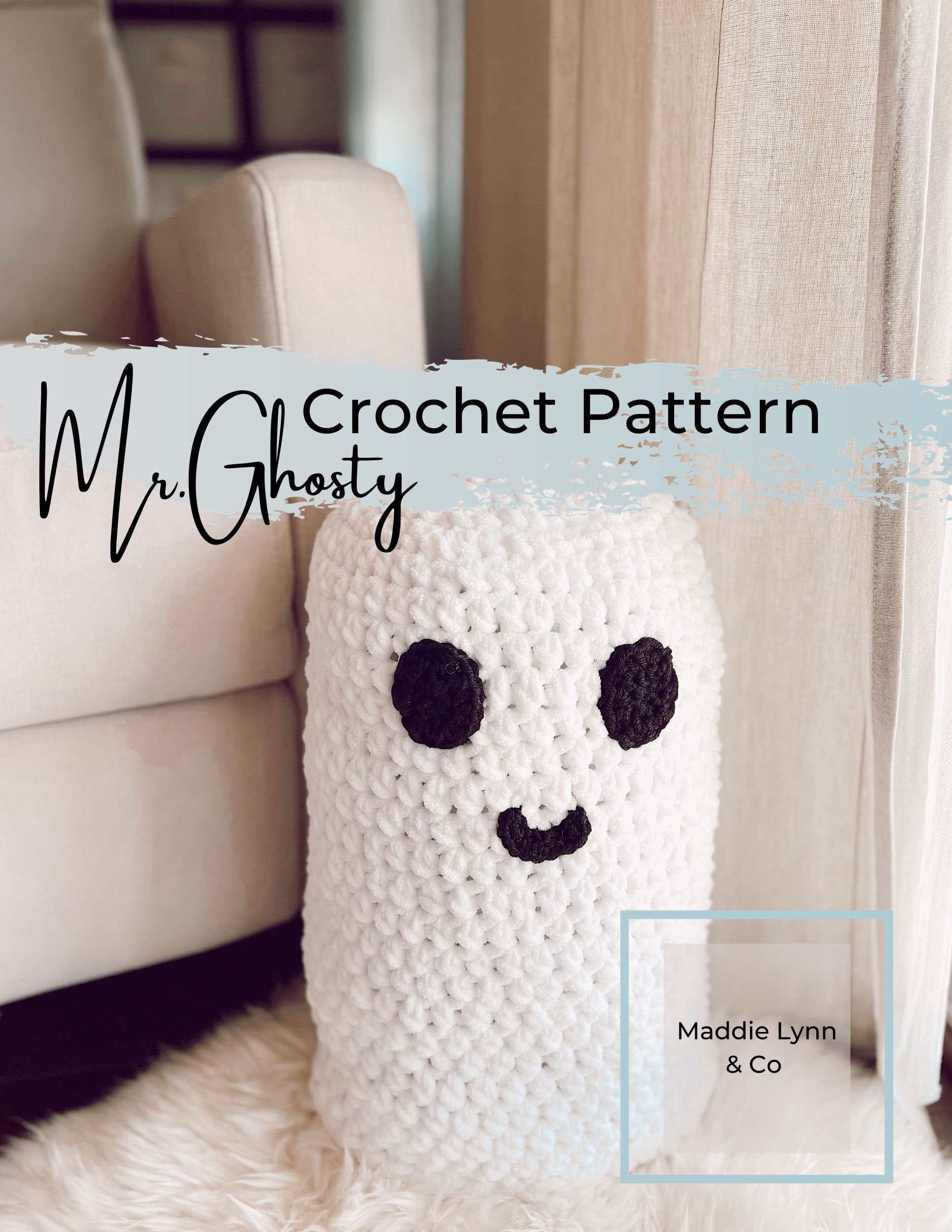 40 Crochet Witchy Stuff Patterns with Hats, Bats, and Ghosts 31 Crochet Pattern Ghost Pillow