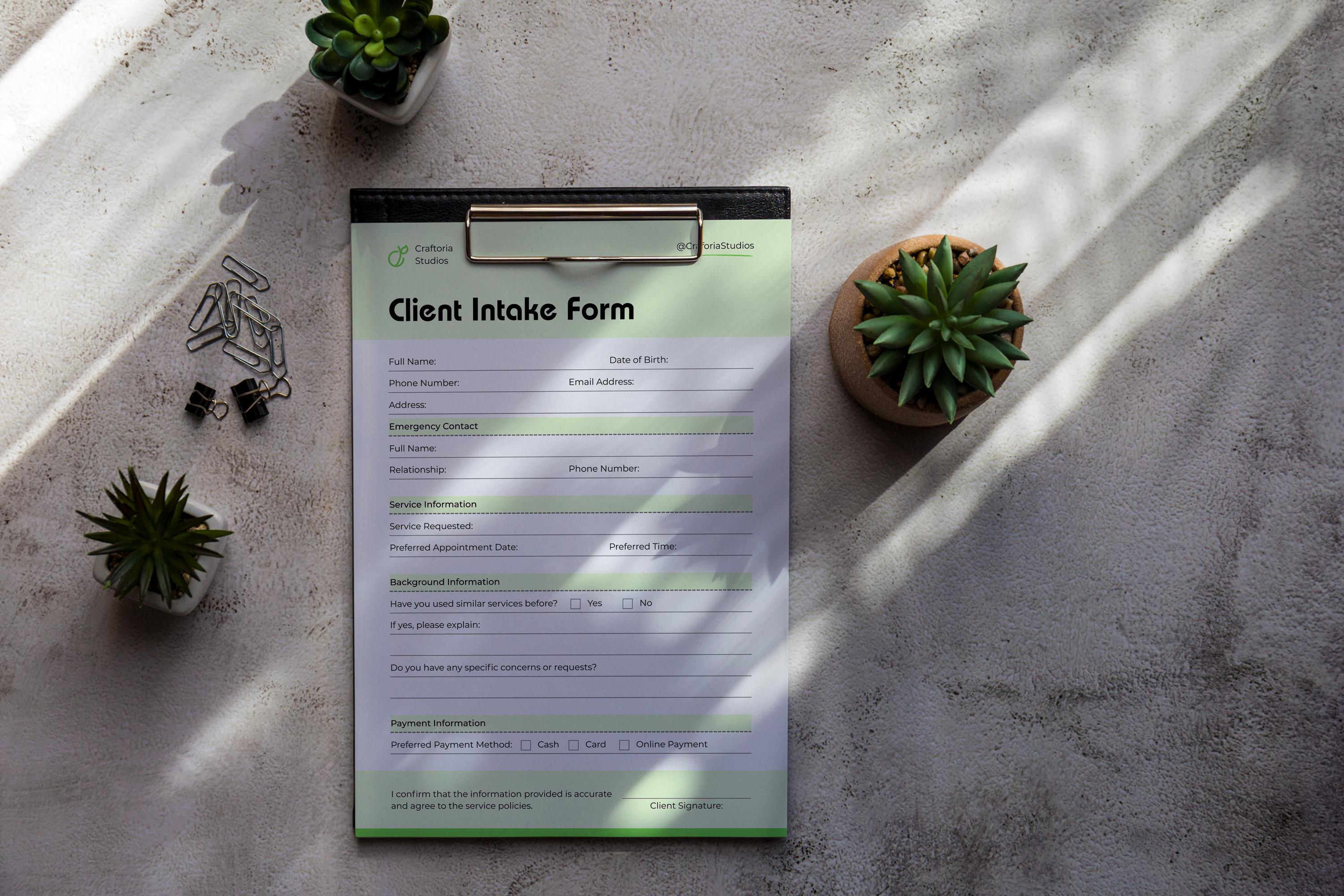 Client Intake Form Template | Editable Canva Intake Form | Client ...