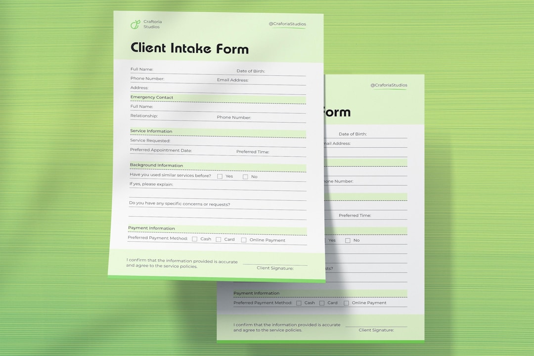 Client Intake Form Template | Editable Canva Intake Form | Client ...