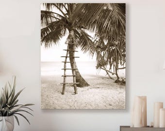 Island Ladder - Sepia Art Print