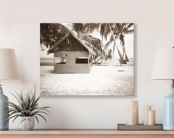Island Hut - Sepia Art Print