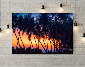 Palm Tree Lane Sunset - Art Print