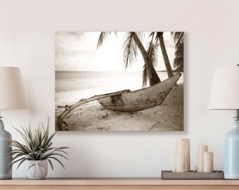 Island Outrigger - Sepia Art Print