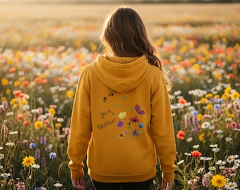 You Are A Wildflower Hoodie – Floral Cottagecore Pullover, Cotton Polyester Blend