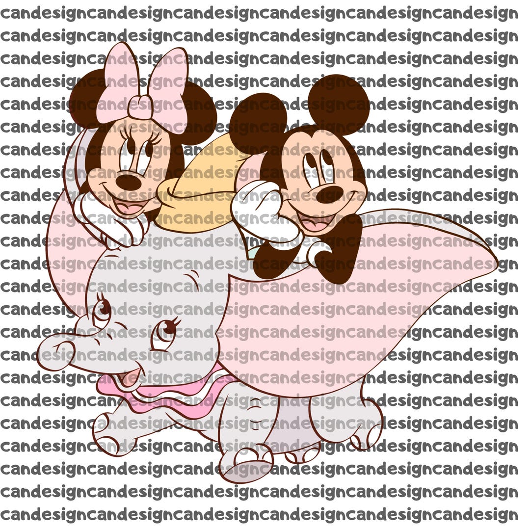 Disney Minnie and Mickey With Dumbo Png, Disney Family Png, Disney Trip ...