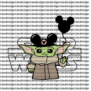 Peut inclure: Un personnage de dessin animé vert avec de grands yeux et oreilles, portant une robe marron et un chapeau Mickey Mouse, tenant un ballon noir. Le mot "WAR" est au-dessus du personnage, et "S" est à droite. Le fond est rempli des mots "candesign".