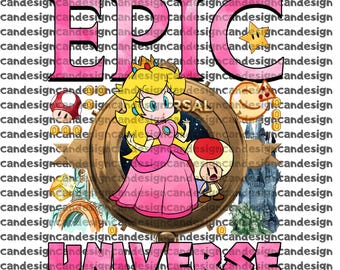 Epic Universe Family Bundle Png, Mario Luigi Principessa Peach Yoshi Donkey Kong Design digitale, Disneyland 2026 Epic Universe Family Vacation