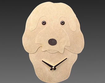 Golden doodle Dog Art - Goldendoodle Clock - by Anita Edwards