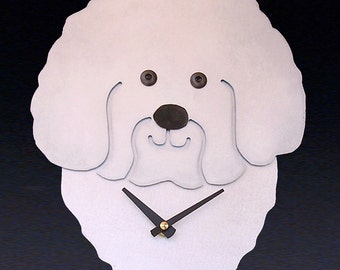 Bichon Frise Dog Art - Bichon Frise Clock - by Anita Edwards