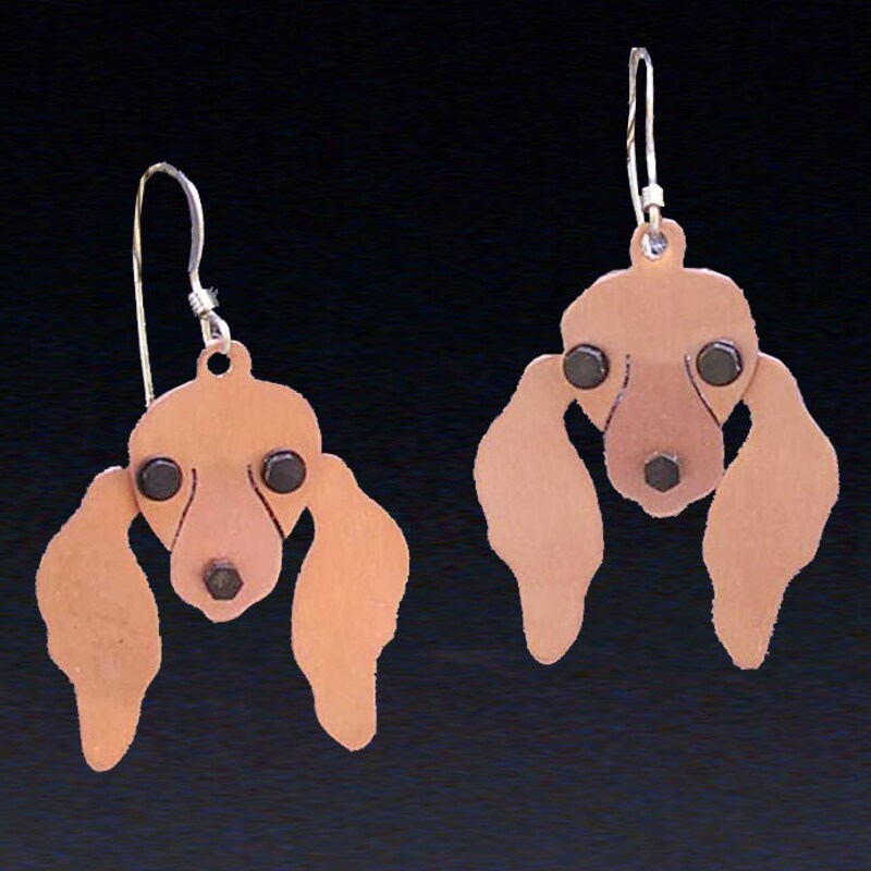 1Pair Punk Jewelry Pet 3D Animal Dachshund Dog Earrings for Men and Women