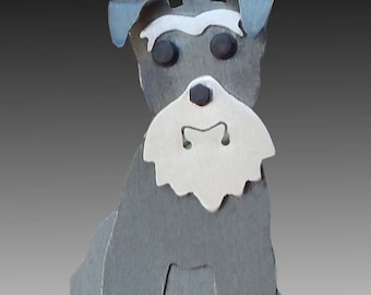 Schnauzer Jewelry - Black & White Schnauzer Pendant - by Anita Edwards