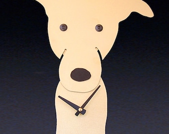 Greyhound Dog Art - Greyhound Clock - by Anita Edwards