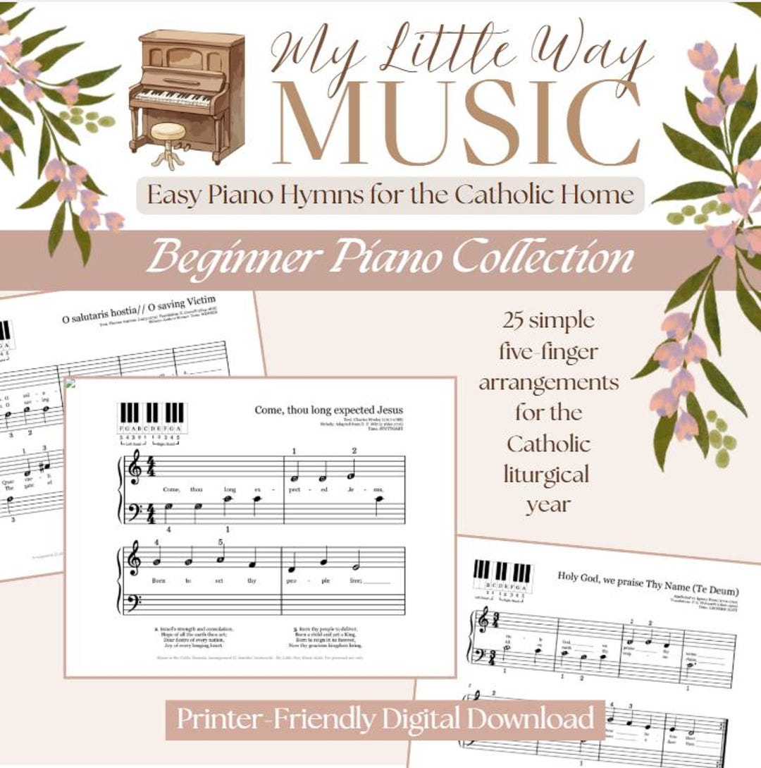 Easy Catholic Piano Hymns – Beginner Five-finger Arrangements (digital ...