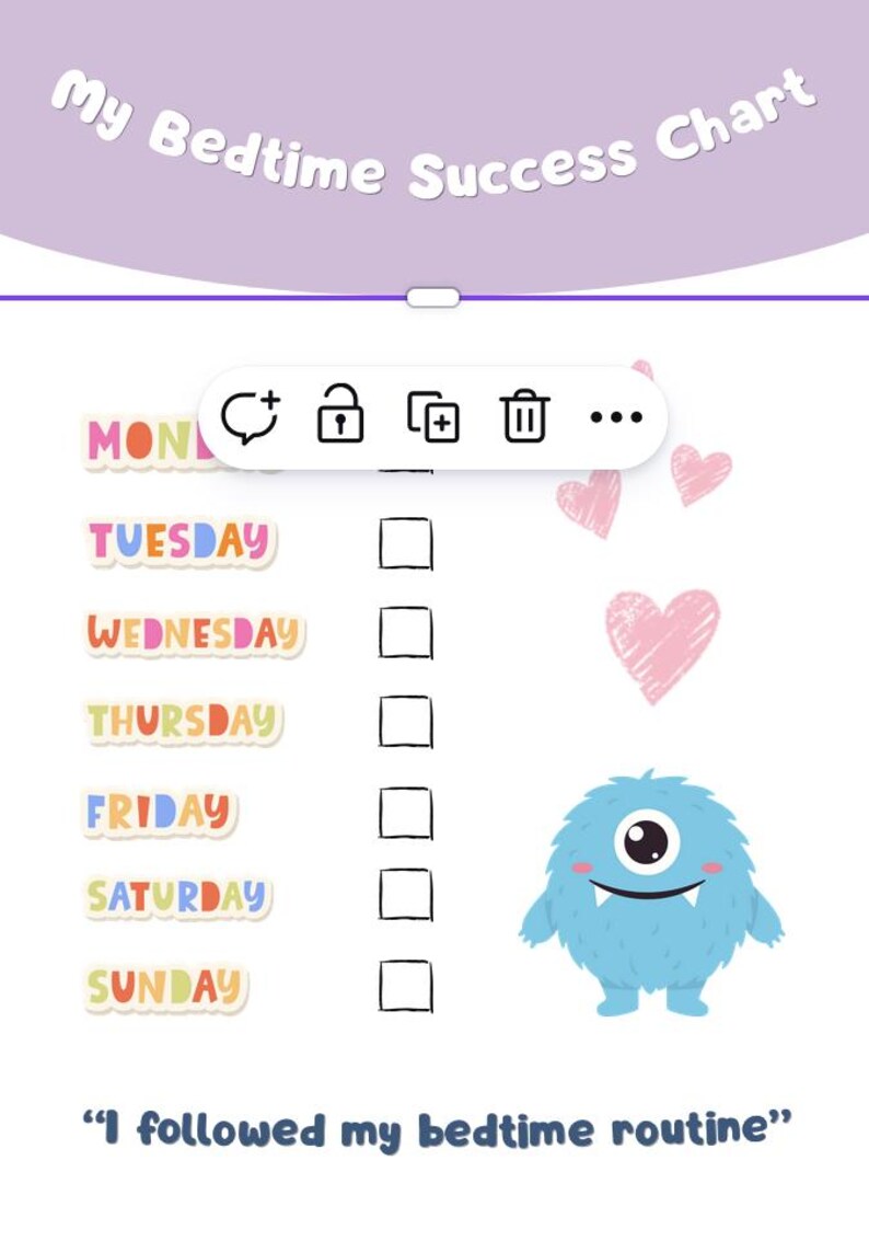 Kids Bedtime Routine Chart | Visual Sleep Checklist (PDF Download) - Etsy