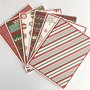 Set of 6 assorted handmade Christmas note cards - assorted Christmas cards - merry christmas cards - xmas note cards- blank Christmas cards