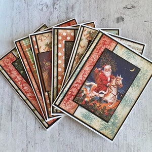 Set of six handmade christmas cards - set of blank christmas cards - pack of christmas notecards - christmas cards -