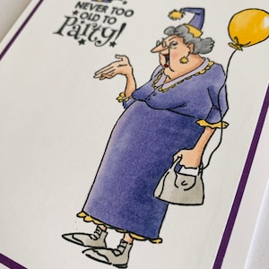 Handmade funny old lady greeting card getting older birthday | Etsy