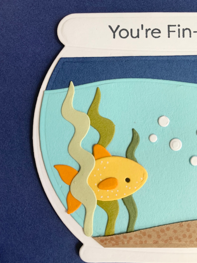Die Cut Fish Bowl Handmade Card Die Cut Goldfish Card Fish Etsy