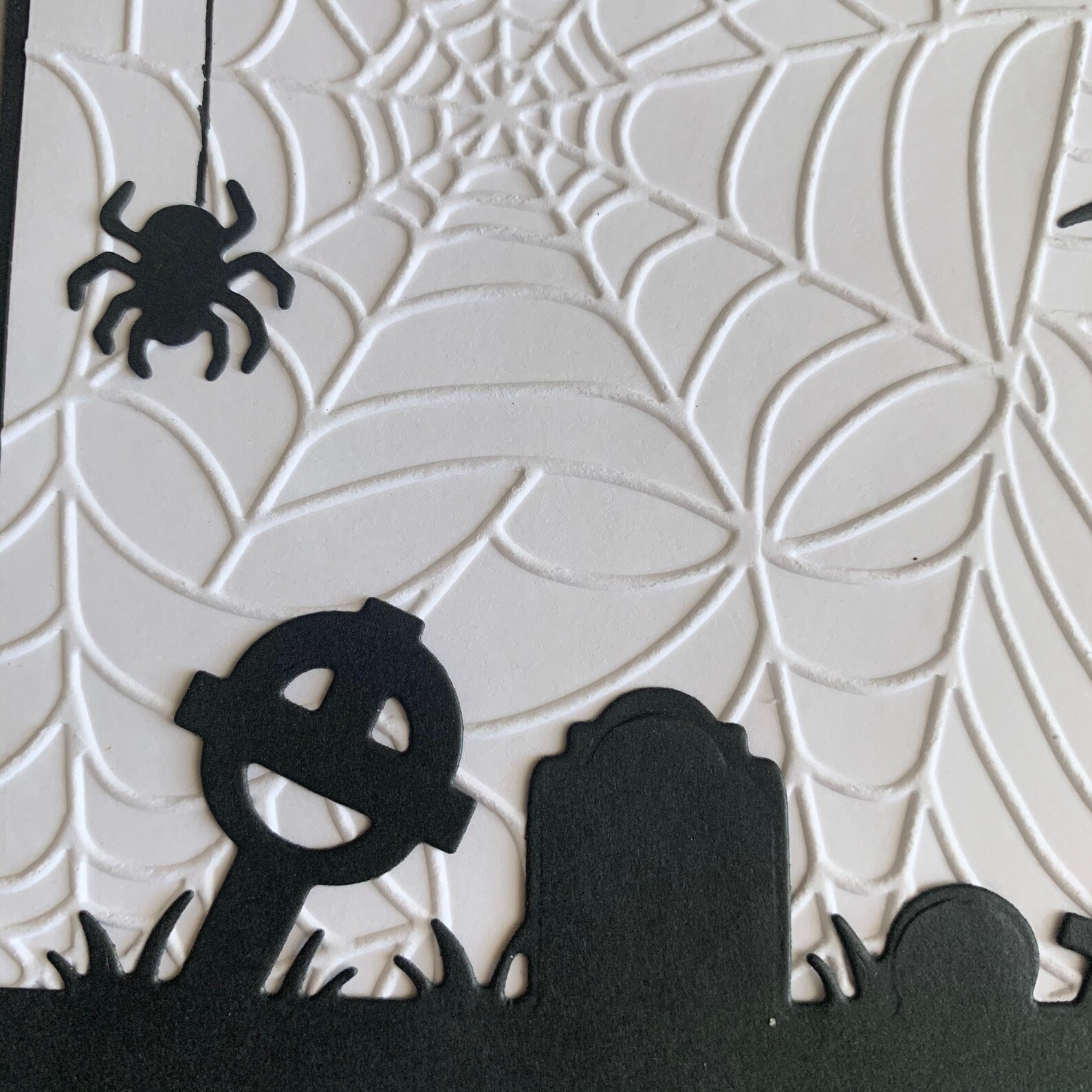 Embossed Black and White Halloween Card Halloween Notecard | Etsy
