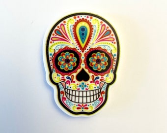 Sugar skull resin needle minder for cross stitch, embroidery or quilting, strong magnetic needle holder, Halloween minder, day of the dead