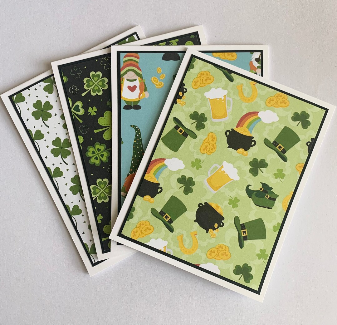 Irish Note Card Set of 8 Irish Themed Notecards - St Patricks Day Notecards - Blank ...