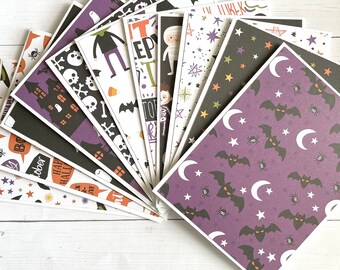 Set of 11 Halloween  notecards - Handmade Halloween greeting cards - Halloween stationery - blank Halloween card set - All Hallows Eve -