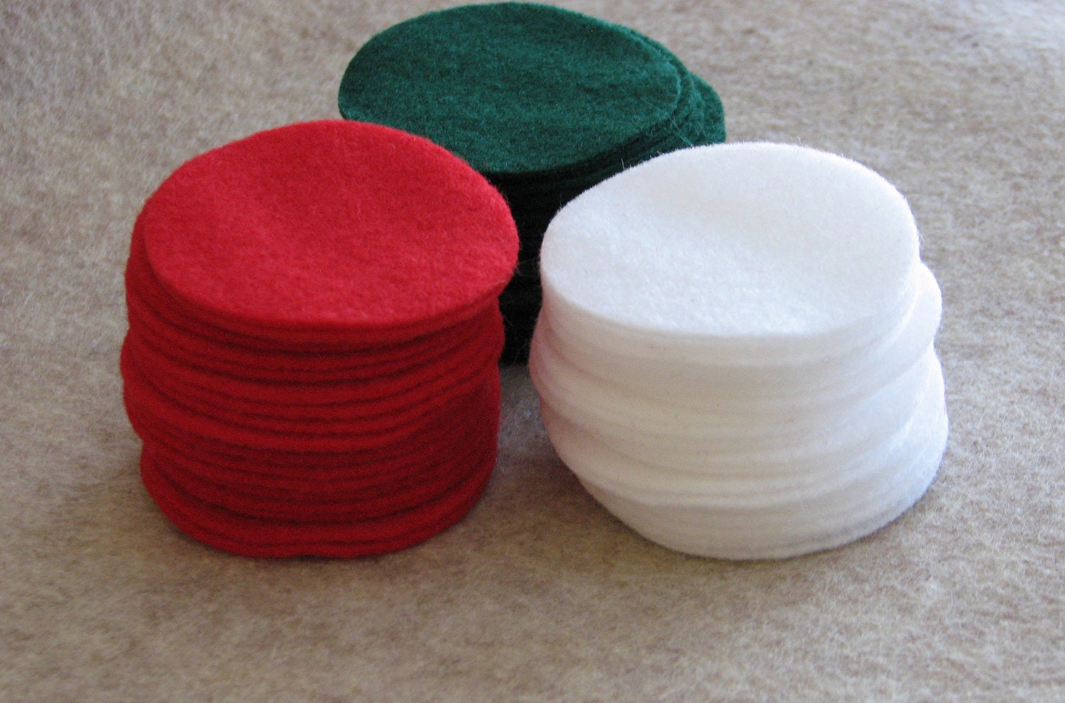 90 Pre Cut Felt Circles 3 inches Christmas colors. Red Etsy