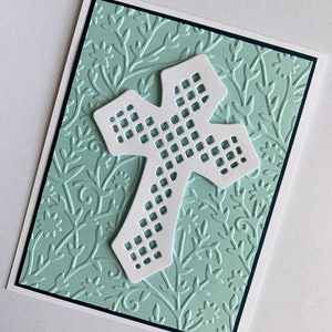 Handmade Easter cross card - religious card - spiritual easter card - die cut Easter  - Christian notecard - sympathy card with cross