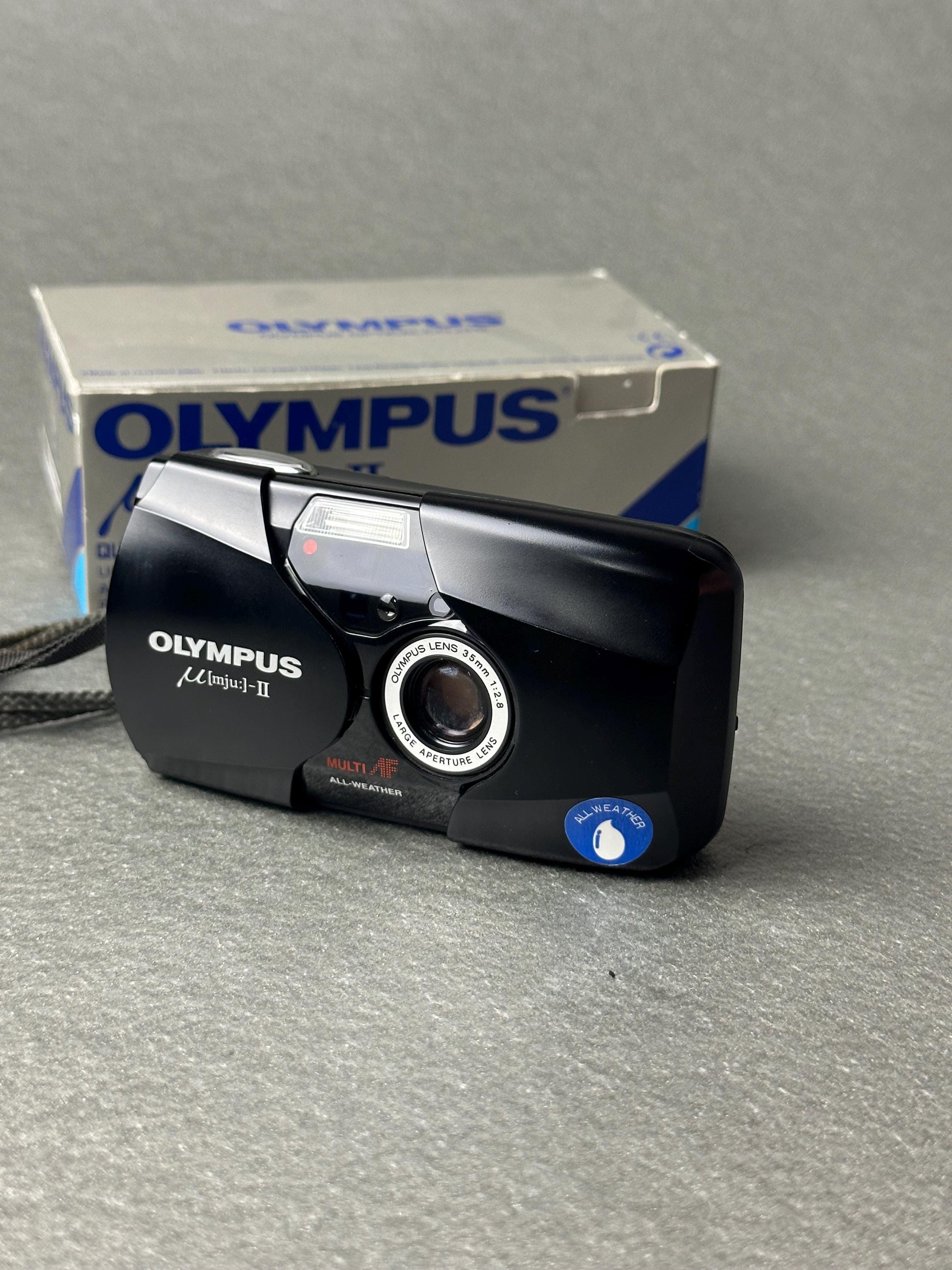 Black Olympus Mju II 35mm Film Camera Stylus Epic Mint Condition