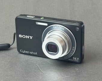 Fotocamera digitale compatta Sony Cyber-shot DSC-W350 con sensore CCD, testata e funzionante.