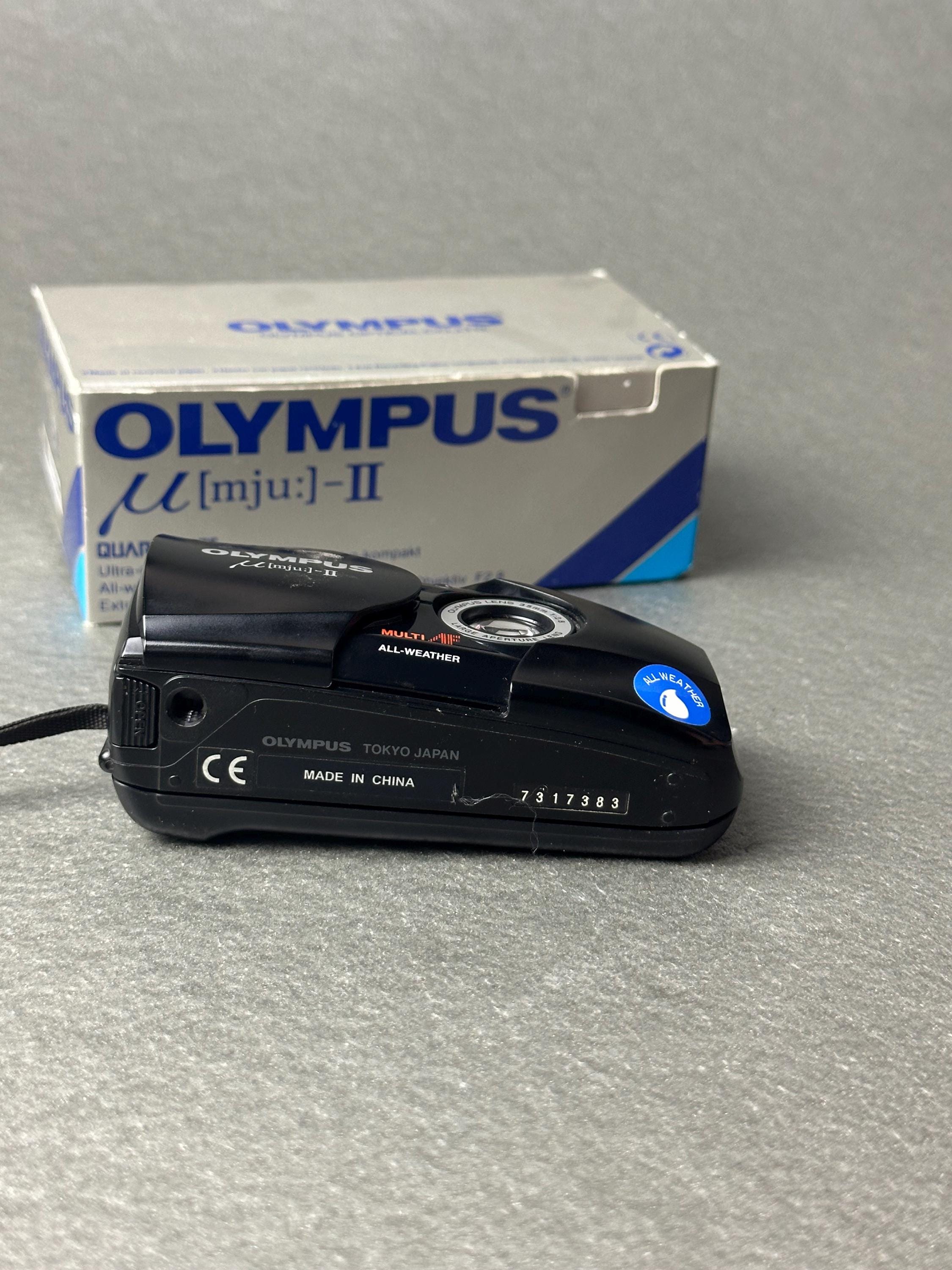 Black Olympus Mju II 35mm Film Camera Stylus Epic Mint Condition