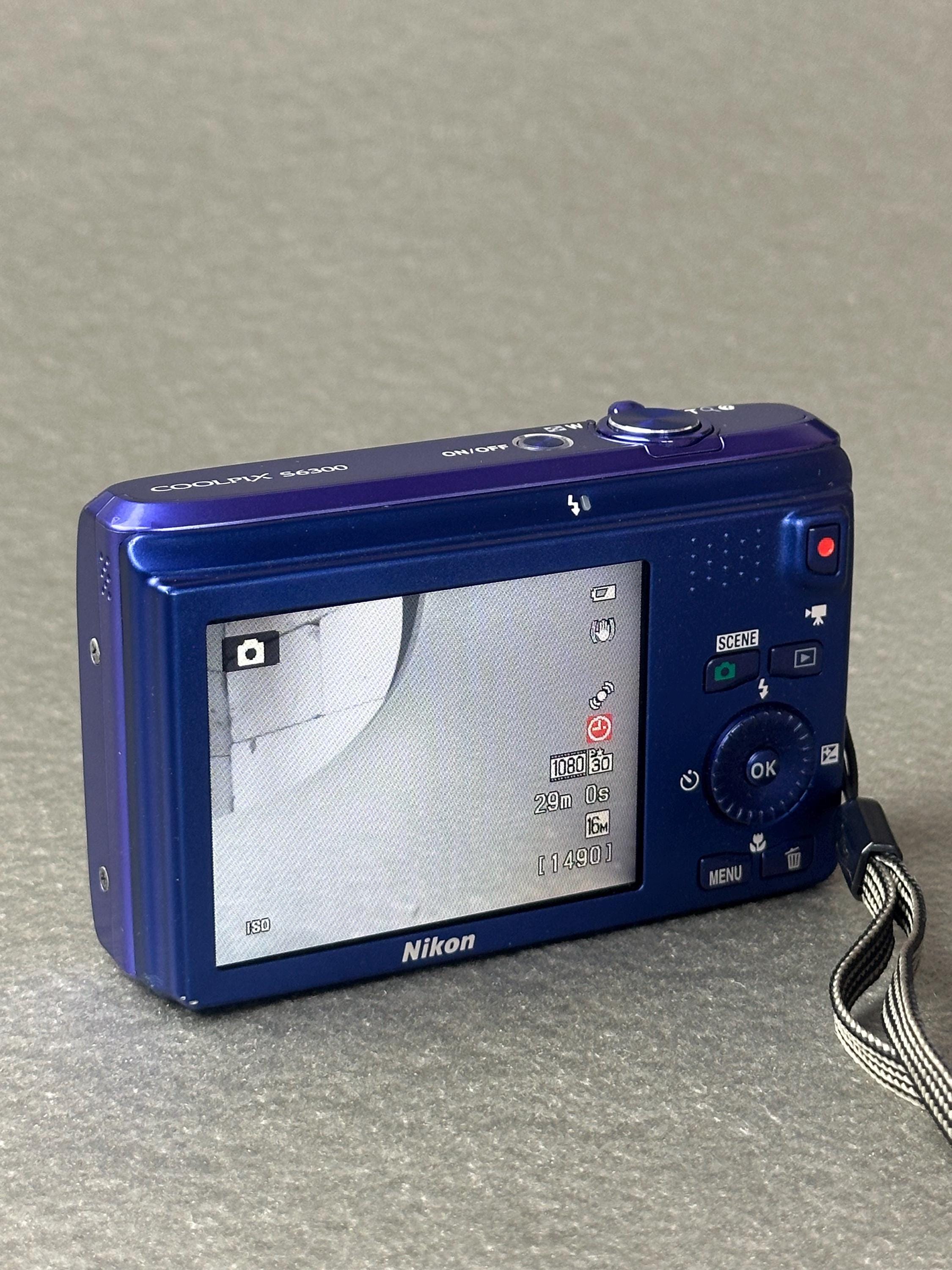 Blue Nikon Coolpix S6300 Digital Camera 10x Zoom Compact Digicam
