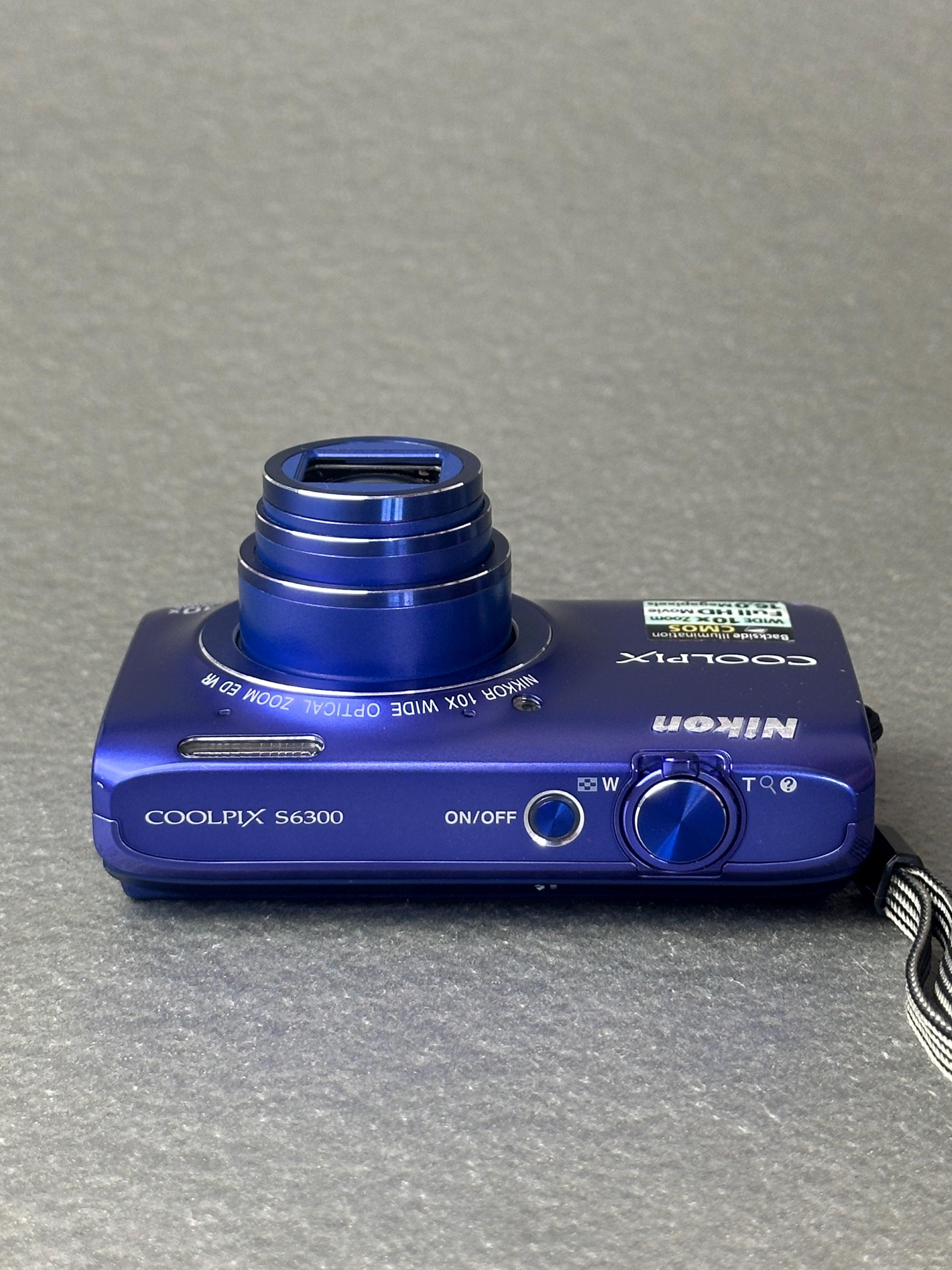 Blue Nikon Coolpix S6300 Digital Camera 10x Zoom Compact Digicam