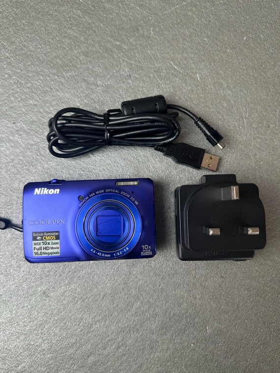 Blue Nikon Coolpix S6300 Digital Camera 10x Zoom Compact Digicam